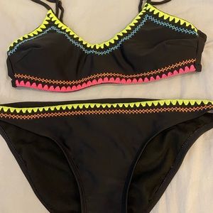 neon stitch bikini